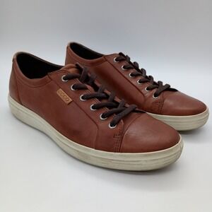 ECCO Soft 7 Mens Brown Leather Sneakers Low Top Shoes Size US 9 EU 43